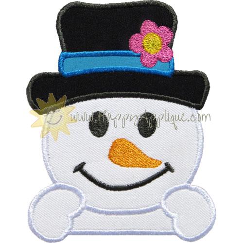 Traditional Snowman Applique Design