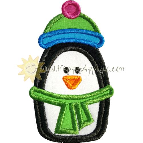 Warm Penguin Applique Design