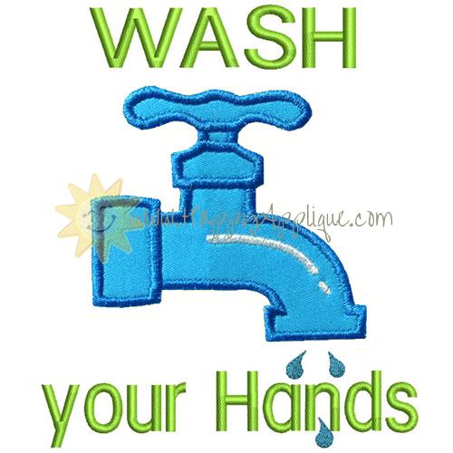 Wash Your Hands Applique Design