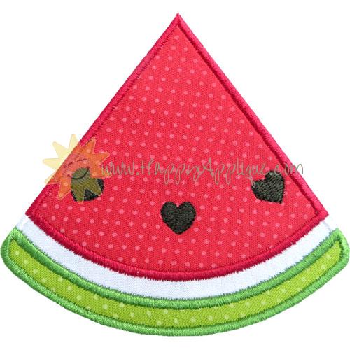 Watermelon Slice Hearts Applique Design
