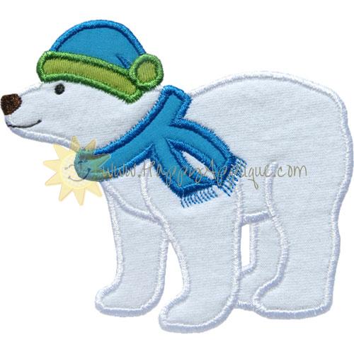 Winter Polar Bear Applique Design