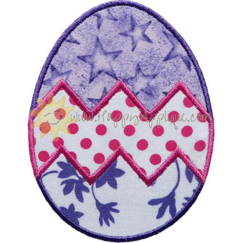 Zigzag Easter Egg Applique Design